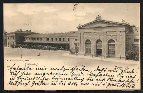 AK Graz, Blick auf den Südbahnhof