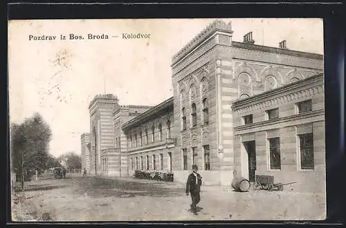 AK Bos. Broda, Kolodvar, Bahnhof