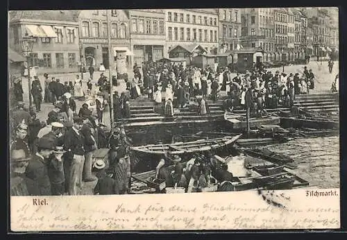 AK Kiel, Belebte Szene am Fischmarkt