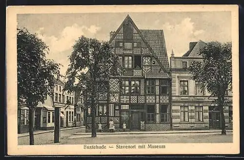 AK Buxtehude, Strasse am Stavenort mit Museum