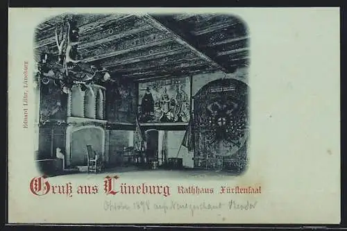 Mondschein-AK Lüneburg, Der Fürstensaal im Rathhaus
