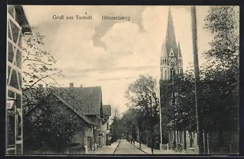 AK Tostedt, Der Himmelsweg mit Blick zur Kirche