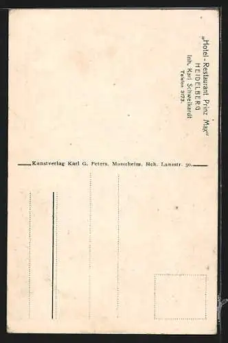 AK Heidelberg / Neckar, Hotel-Restaurant Prinz Max, Grosser & Kleiner Saal