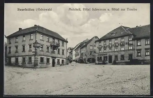 AK Beerfelden / Odenwald, Hotel Schwanen & Hotel zur Traube