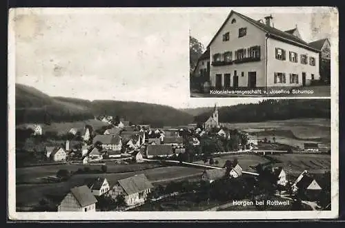 AK Horgen bei Rottweil, Kolonialwarengeschäft v. Josefine Schumpp