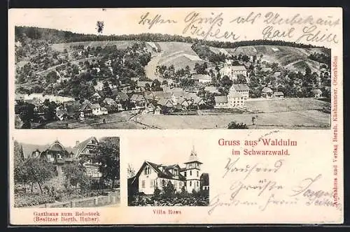 AK Waldulm /Schwarzwald, Gasthaus zum Rebstock, Inh. Berth. Huber, Villa Rosa, Gesamtansicht