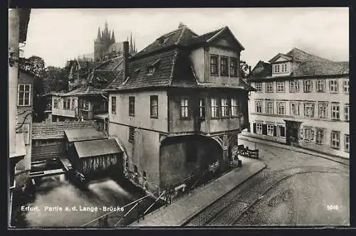 AK Erfurt, Strassenpartie a. d. Lange-Brücke