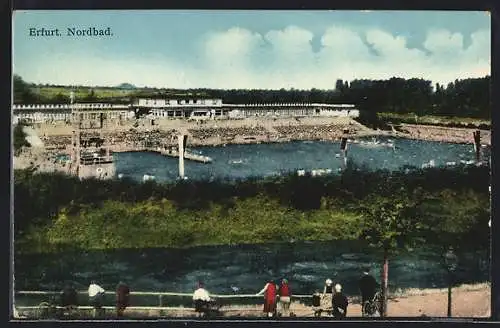AK Erfurt, Blick über das belebte Nordbad