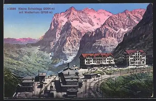 AK Kleine Scheidegg, Kurhaus mit Wetterhorn