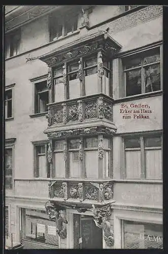 AK St. Gallen, Erker am Haus zum Pelikan