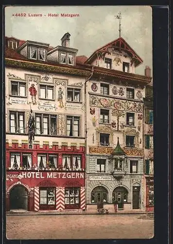 AK Luzern, Blick auf das Hotel Metzgern