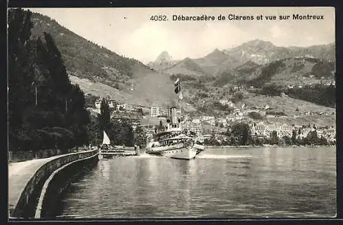 AK Clarens, Débarcadère et vue sur Montreux