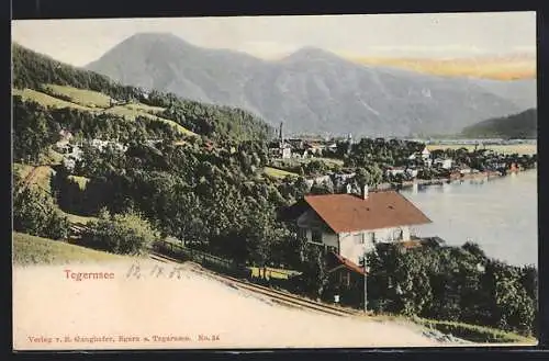AK Tegernsee, Ortspartie am Seeufer