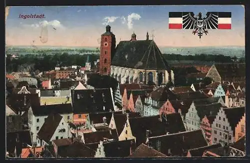 AK Ingolstadt, Teilansicht mit Kirche