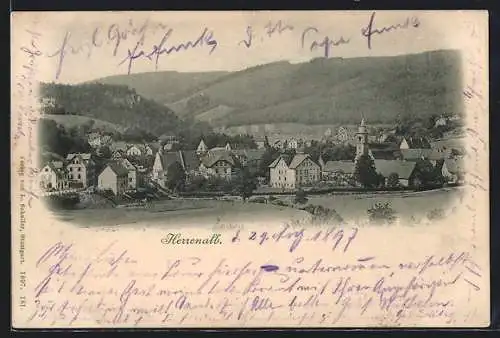 AK Herrenalb, Ortsansicht aus der Vogelschau