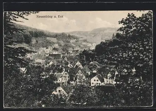 AK Neuenbürg a. Enz, Blick über die Dächer