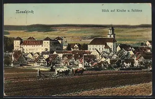 AK Messkirch, Blick auf Kirche und Schloss