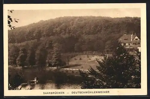 AK Saarbrücken, Blick auf den Deutschmühlenweiher