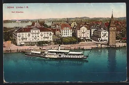 AK Lindau i. B., Dampfer am Hafen