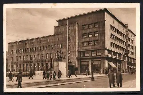 AK Essen / Ruhr, Haus Burg mit Denkmal