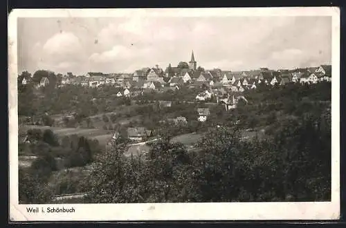 AK Weil i. Schönbuch, Teilansicht mit Kirche