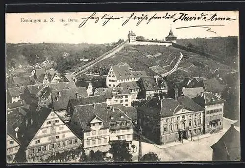 AK Esslingen a. N., Blick zur Burg