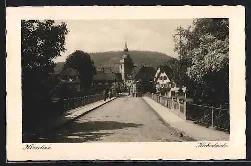 AK Künzelsau, Kocherbrücke mit Kirche