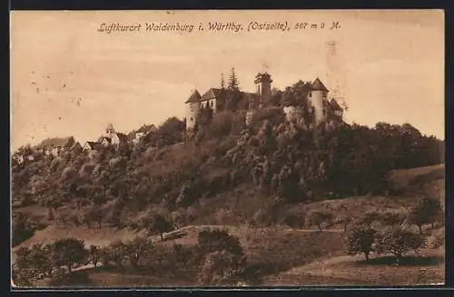 AK Waldenburg / Württ., Ortsansicht von Osten