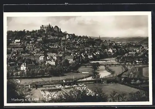AK Marburg a. d. Lahn, Teilansicht mit Schloss