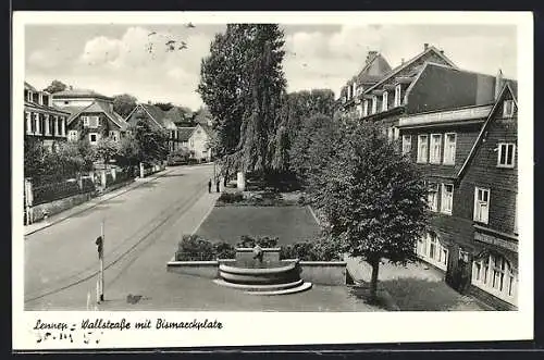 AK Lennep, Wallstrasse mit Bismarckplatz
