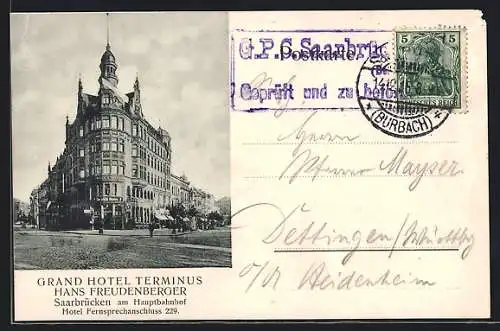 AK Saarbrücken, Grand Hotel Terminus, Hans Freudenberger