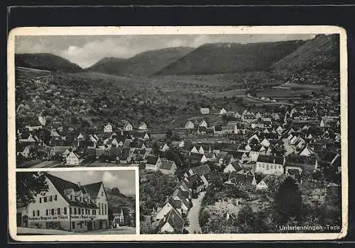 AK Unterlenningen-Teck, Gasthaus & Metzgerei zum Löwen, Totalansicht