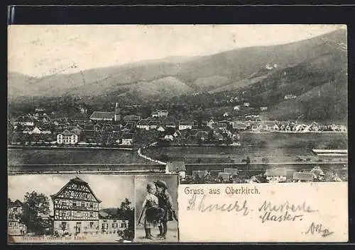 AK Oberkirch / Baden, Gesamtansicht, Geldreich`s Gasthof zur Linde, Renchthaltrachten