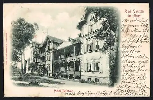 AK Bad Sachsa im Harz, Blick auf das Hotel Parkhaus