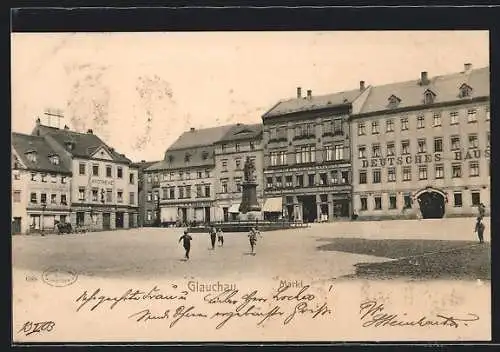 AK Glauchau, Kinder auf dem Marktplatz