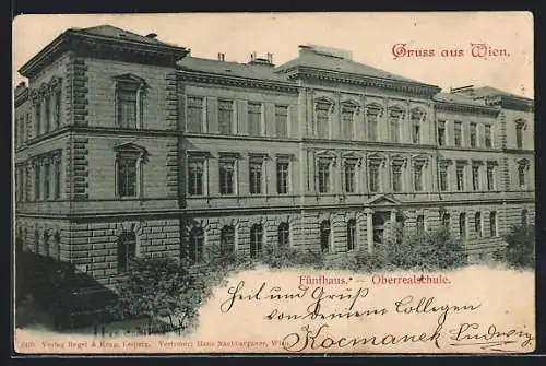 AK Wien, Fünfhaus, Ansicht der Oberrealschule