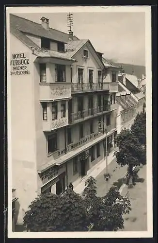 AK Mariazell, Hotel Surböck, Fleischhauerei im Erdgeschoss