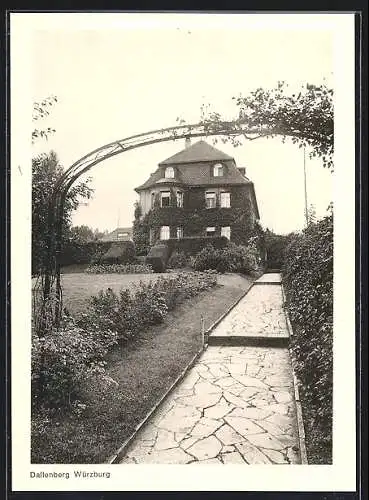 AK Würzburg, Villa Dallenberg mit Garten