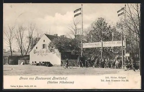 AK Berlin-Wannsee, Restaurant Beelitzhof von Heinr. Krüger