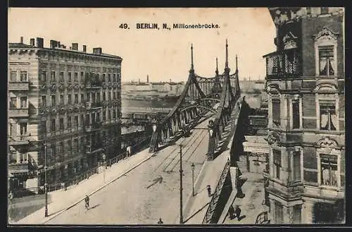 AK Berlin-Wedding, Millionenbrücke an der Swinemünderstrasse