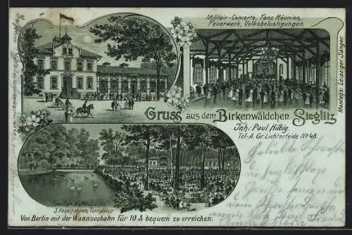 Lithographie Steglitz, Birkenwäldchen, Inh. Paul Hilbig, Garten