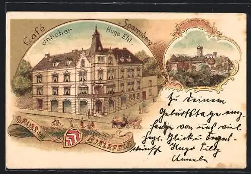 Lithographie Bielefeld, Café Sparenberg, Inh. Hugo Ehl