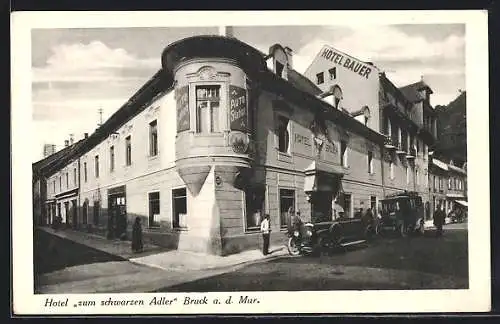 AK Bruck a. d. Mur, Blick auf das Hotel Zum schwarzen Adler