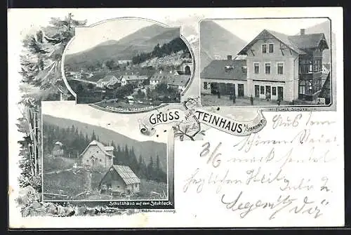 AK Steinhaus a. Semmering, Filiale Schütz, Schutzhaus auf dem Stuhleck, Ortsansicht