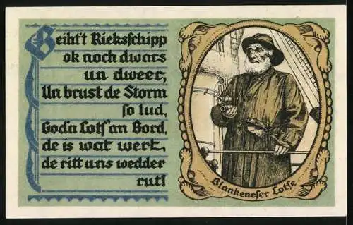 Notgeld Blankenese 1921, 50 Pfennig, Blankenesener Lotse