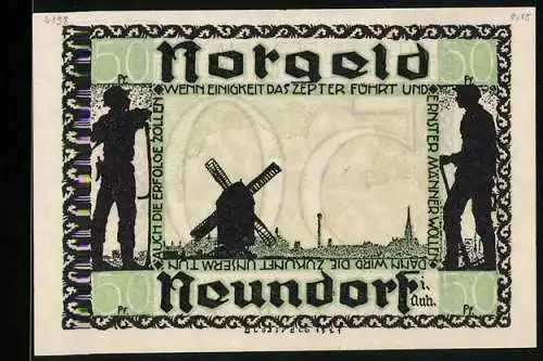 Notgeld Neundorf i. Anh. 1921, 50 Pfennig, Die Windmühle