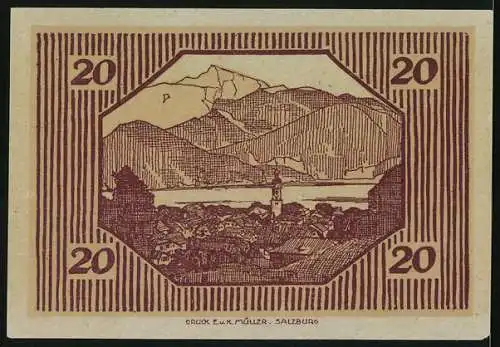 Notgeld St. Gilgen /Salzkammergut 1920, 20 Heller, Das Rathaus