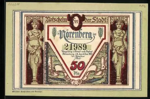 Notgeld Nörenberg i. P. 1921, 50 Pfennig, Der Hummer ist weg