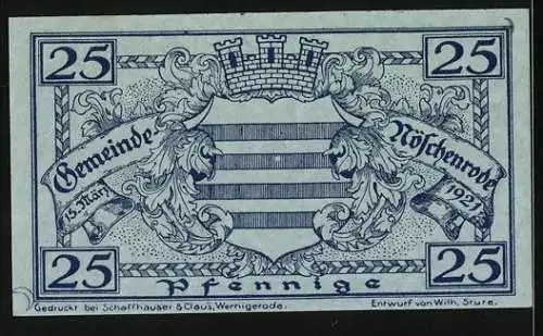 Notgeld Nöschenrode 1921, 25 Pfennig, Die Theobaldikirche