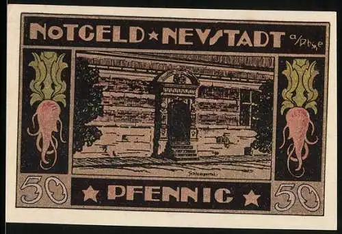 Notgeld Neustadt a. Rbge. 1921, 50 Pfennig, Das Schlossportal